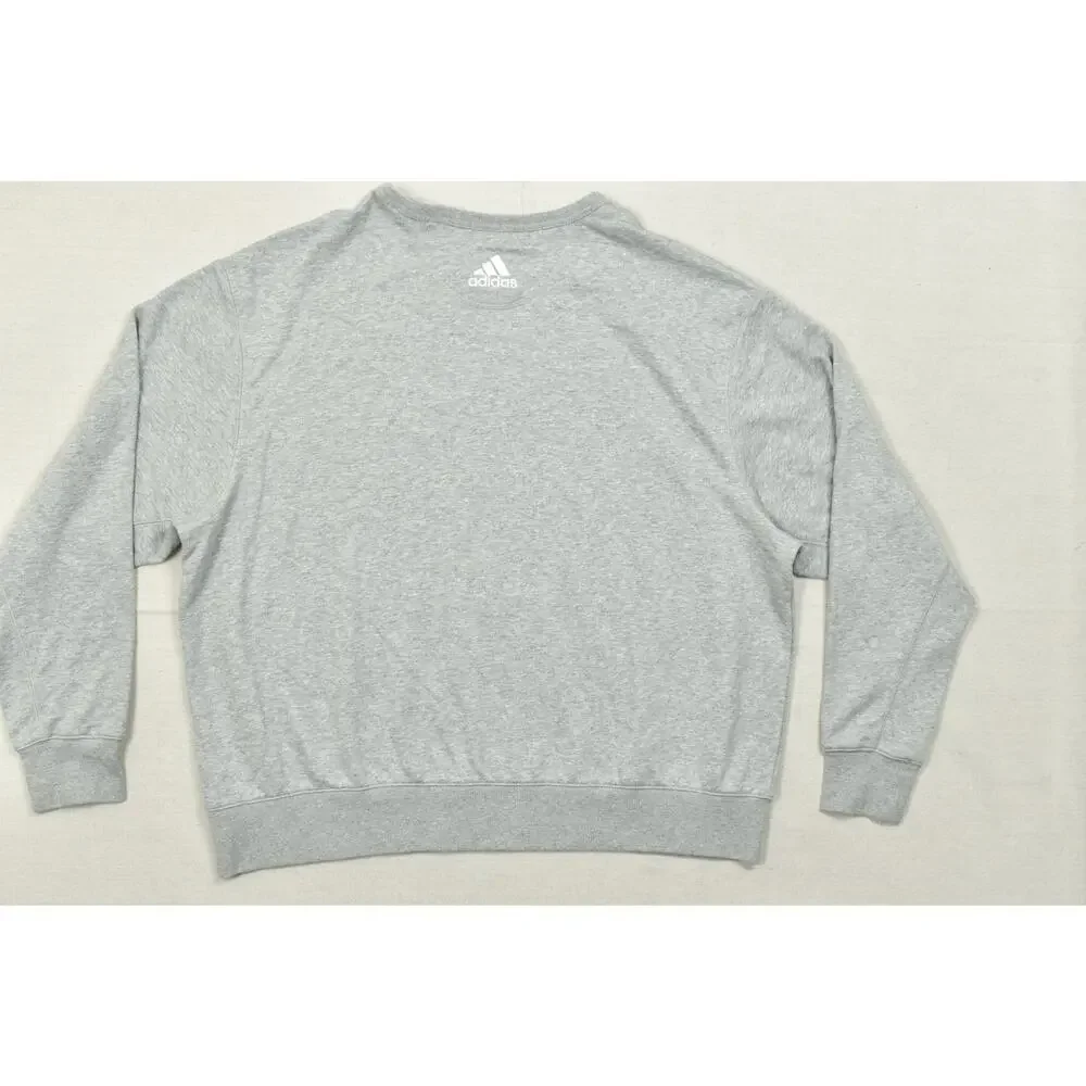 Adidas Kansas Jayhawks KU Crewneck Sweatshirt Gray Men's 2XL Heathered Pullover
